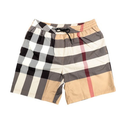 Burberry checked drawstring swim shorts