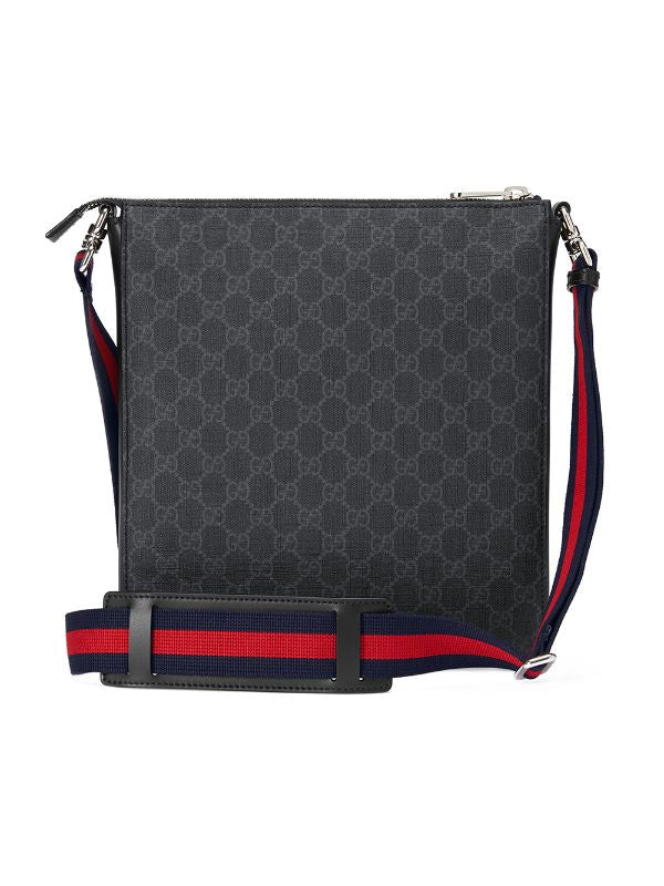 GUCCI - Black GG Messenger Bag